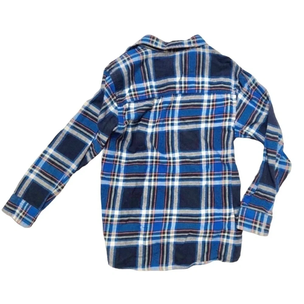Osh Kosh Flannel Shirt Blue/Navy Sz 7X